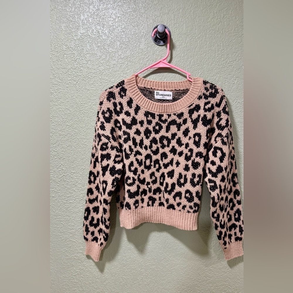 No Boundaries Leopard Print Sweater